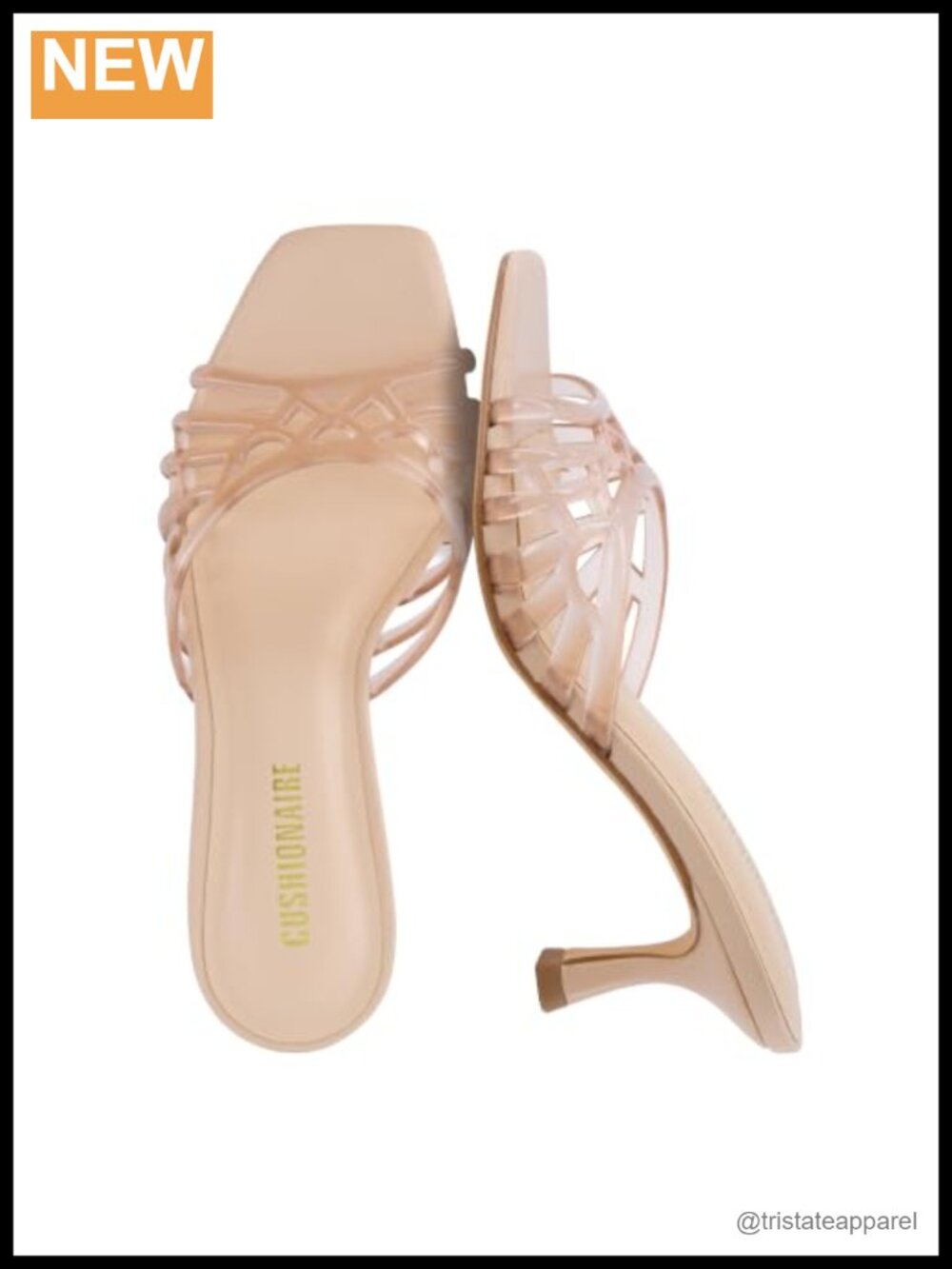Jelly Kitten Heel Slip-On Mule Square Toe Sandal